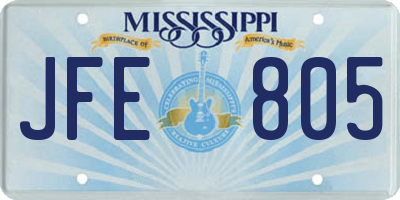 MS license plate JFE805