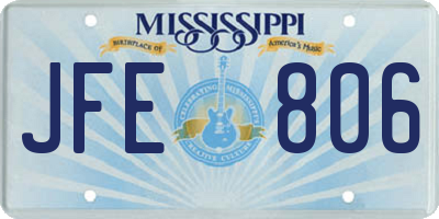 MS license plate JFE806