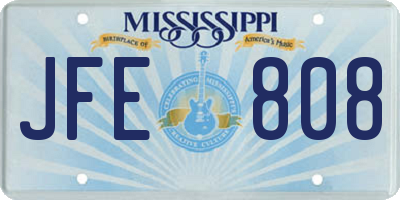 MS license plate JFE808