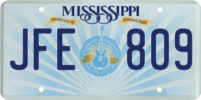 MS license plate JFE809