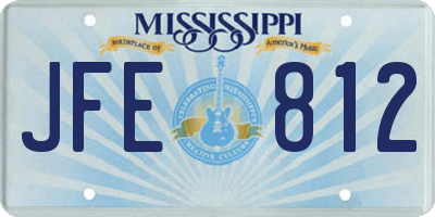 MS license plate JFE812