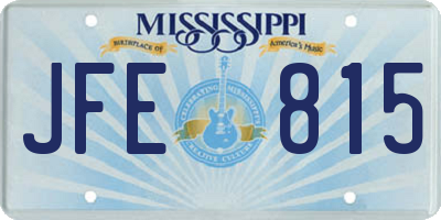 MS license plate JFE815