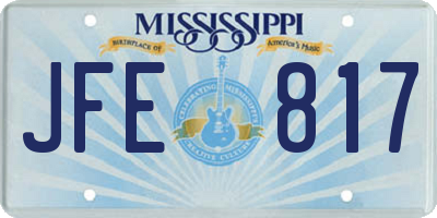 MS license plate JFE817