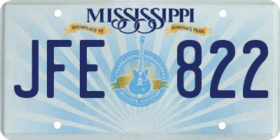 MS license plate JFE822