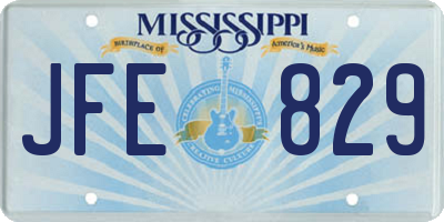 MS license plate JFE829