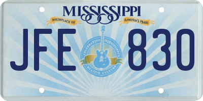 MS license plate JFE830
