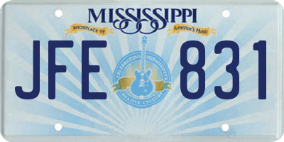 MS license plate JFE831