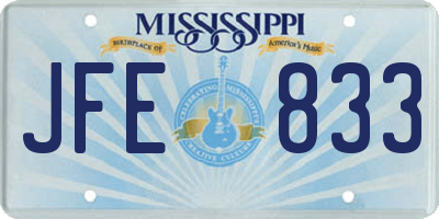 MS license plate JFE833