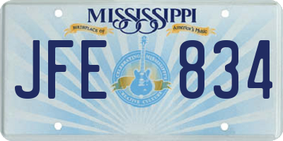 MS license plate JFE834