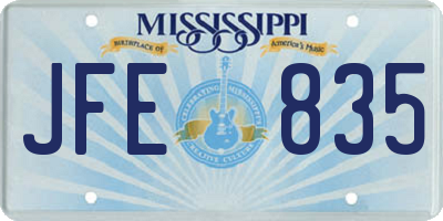 MS license plate JFE835