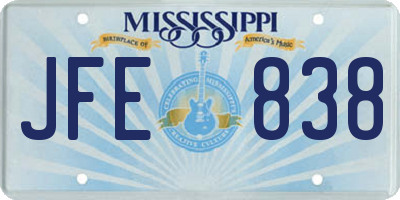 MS license plate JFE838