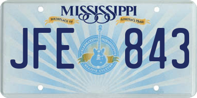 MS license plate JFE843