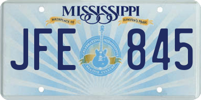 MS license plate JFE845
