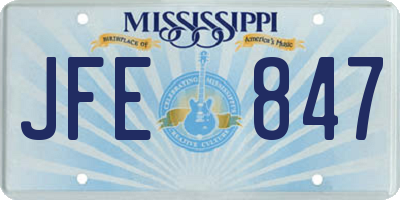 MS license plate JFE847