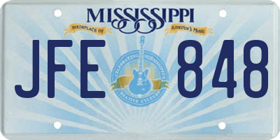 MS license plate JFE848