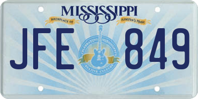 MS license plate JFE849