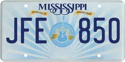 MS license plate JFE850