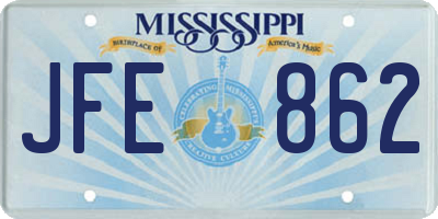 MS license plate JFE862