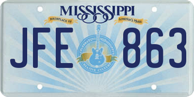 MS license plate JFE863