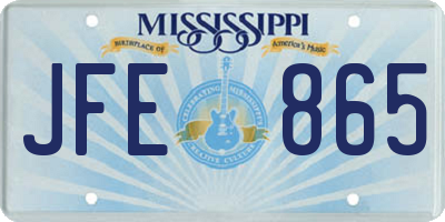 MS license plate JFE865