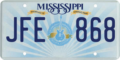 MS license plate JFE868