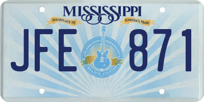 MS license plate JFE871