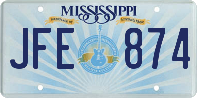 MS license plate JFE874