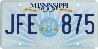 MS license plate JFE875