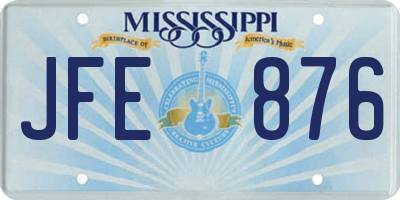 MS license plate JFE876