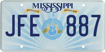 MS license plate JFE887