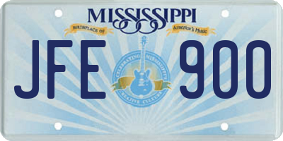MS license plate JFE900