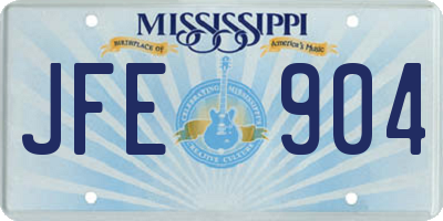 MS license plate JFE904