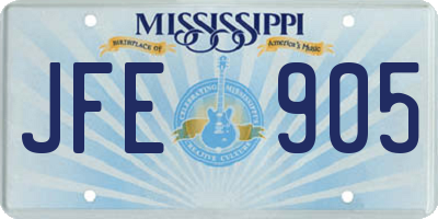 MS license plate JFE905