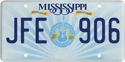 MS license plate JFE906