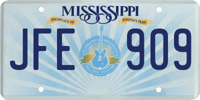 MS license plate JFE909