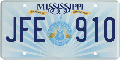 MS license plate JFE910