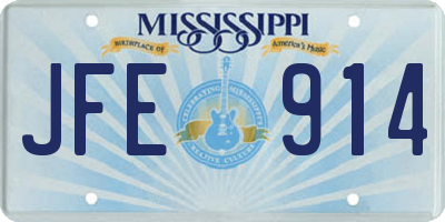 MS license plate JFE914