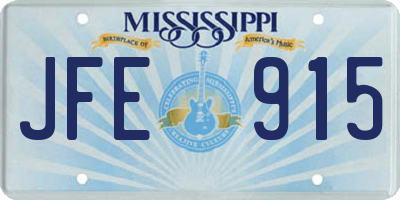 MS license plate JFE915