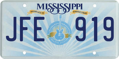 MS license plate JFE919