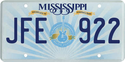 MS license plate JFE922