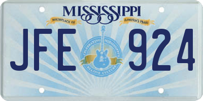 MS license plate JFE924