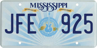 MS license plate JFE925