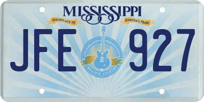 MS license plate JFE927