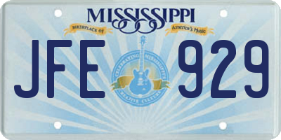 MS license plate JFE929
