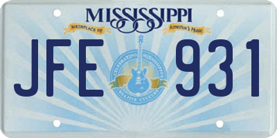 MS license plate JFE931