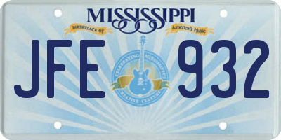 MS license plate JFE932