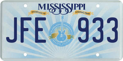MS license plate JFE933