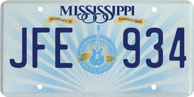 MS license plate JFE934
