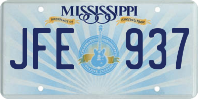 MS license plate JFE937