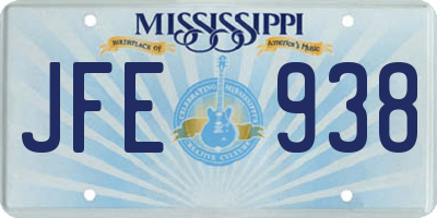 MS license plate JFE938